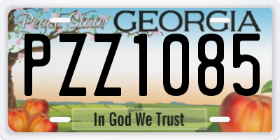 GA license plate PZZ1085
