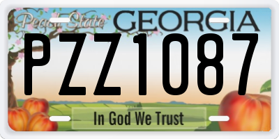 GA license plate PZZ1087