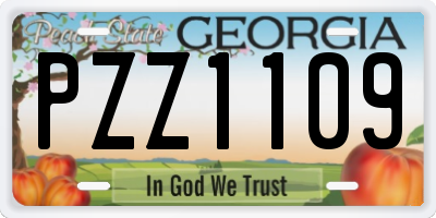 GA license plate PZZ1109