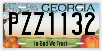 GA license plate PZZ1132