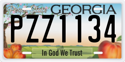 GA license plate PZZ1134