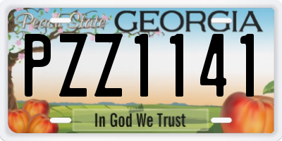 GA license plate PZZ1141