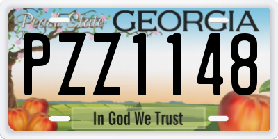 GA license plate PZZ1148