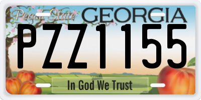 GA license plate PZZ1155