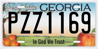 GA license plate PZZ1169
