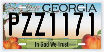 GA license plate PZZ1171