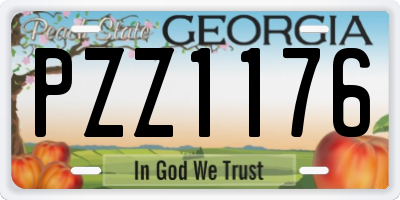 GA license plate PZZ1176