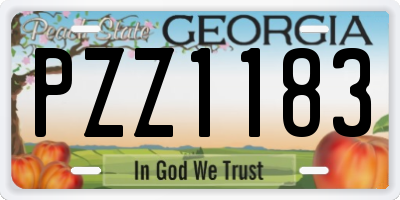 GA license plate PZZ1183