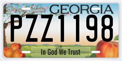 GA license plate PZZ1198