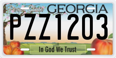GA license plate PZZ1203