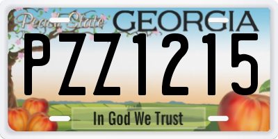 GA license plate PZZ1215