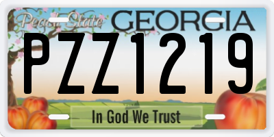 GA license plate PZZ1219