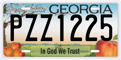 GA license plate PZZ1225