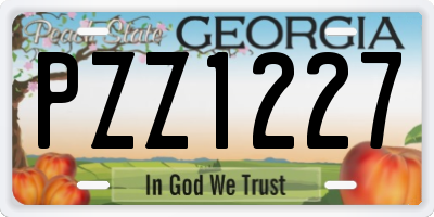 GA license plate PZZ1227