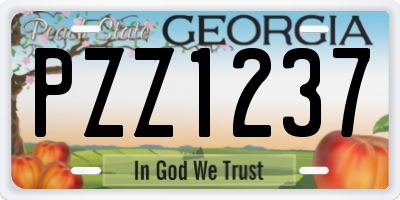 GA license plate PZZ1237