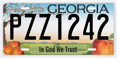 GA license plate PZZ1242