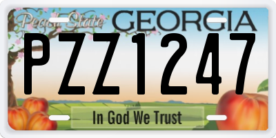 GA license plate PZZ1247