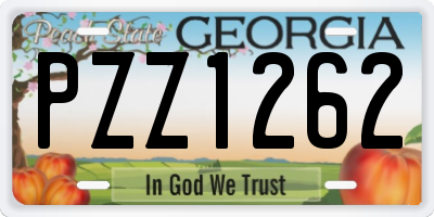 GA license plate PZZ1262