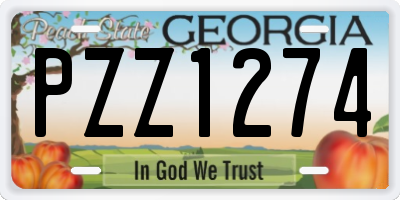 GA license plate PZZ1274