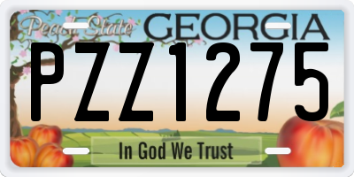 GA license plate PZZ1275