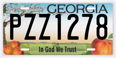 GA license plate PZZ1278