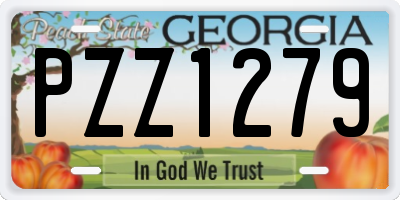 GA license plate PZZ1279