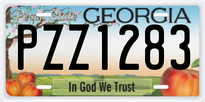 GA license plate PZZ1283