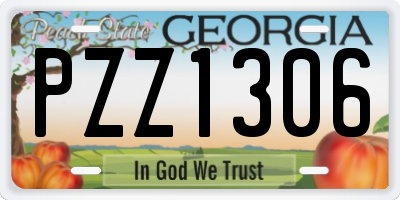 GA license plate PZZ1306