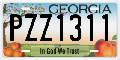 GA license plate PZZ1311