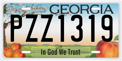 GA license plate PZZ1319