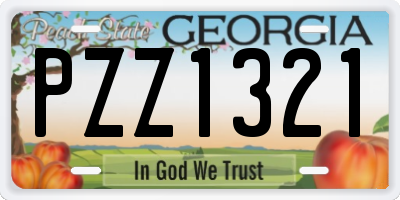GA license plate PZZ1321