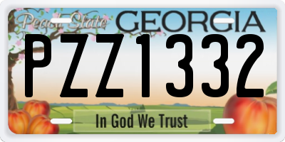 GA license plate PZZ1332