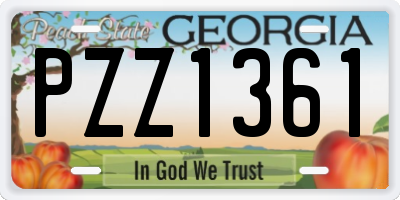 GA license plate PZZ1361