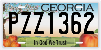 GA license plate PZZ1362