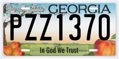 GA license plate PZZ1370