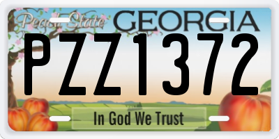 GA license plate PZZ1372