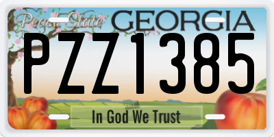 GA license plate PZZ1385