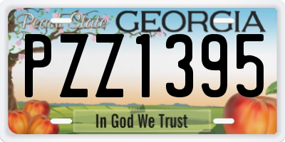 GA license plate PZZ1395