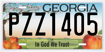 GA license plate PZZ1405