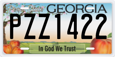 GA license plate PZZ1422