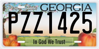 GA license plate PZZ1425