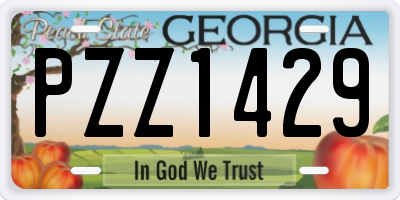 GA license plate PZZ1429