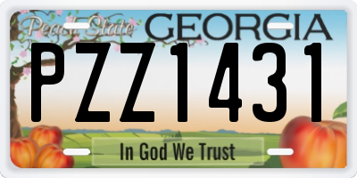 GA license plate PZZ1431