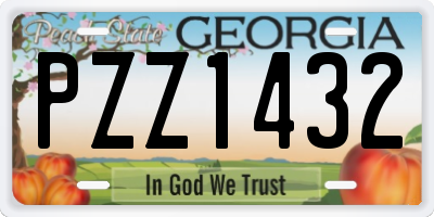 GA license plate PZZ1432