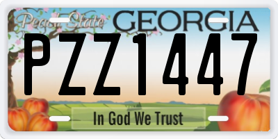GA license plate PZZ1447