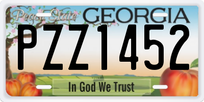 GA license plate PZZ1452