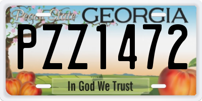 GA license plate PZZ1472