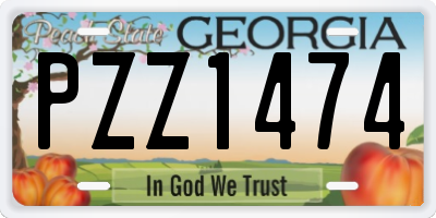 GA license plate PZZ1474