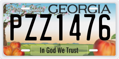 GA license plate PZZ1476