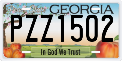 GA license plate PZZ1502